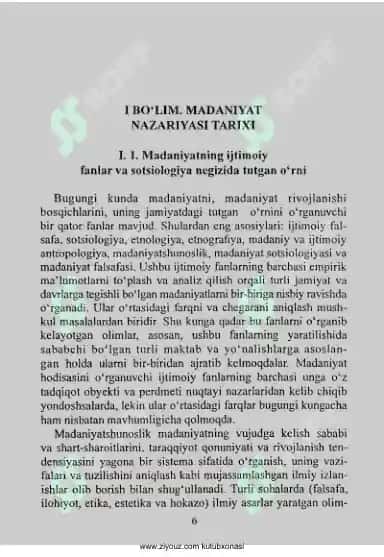 MADANIYAT SOTSIOLOGIYASI 6