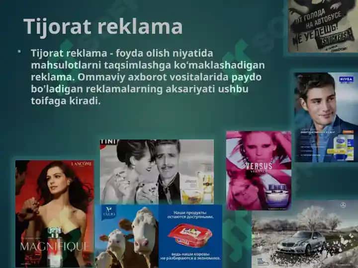 REKLAMA VA UNING Xususiyatlari 4