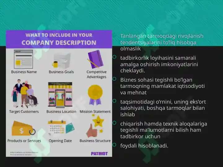 Korxona va mahsulot tavsifi 4