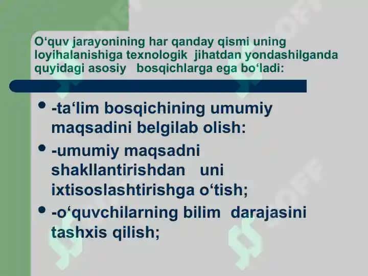 O`qitish jarayonida texnologik yondashuv 6