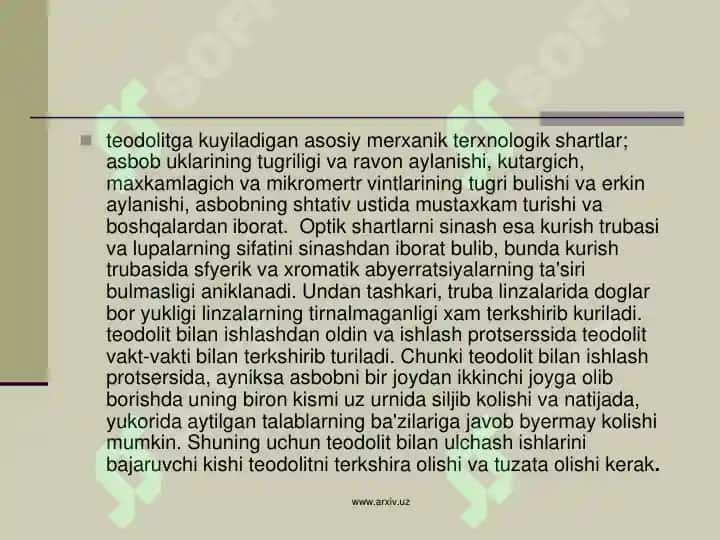 TEODOLIT SYOMKASIDA DALA  O‘LCHASH ISHLARI 8