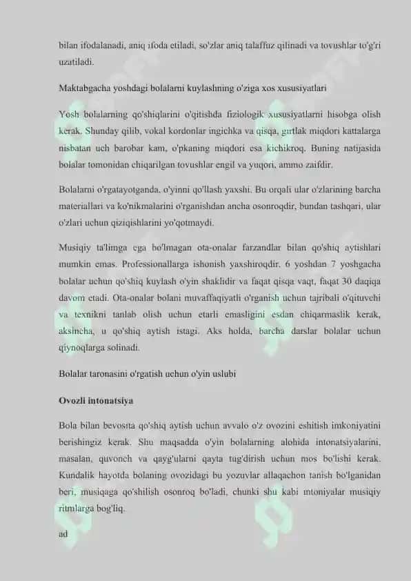 Maktabgacha yoshdagi bolalarda qo`shiqchiligi ko`nikmalarini tarbiyalash 3