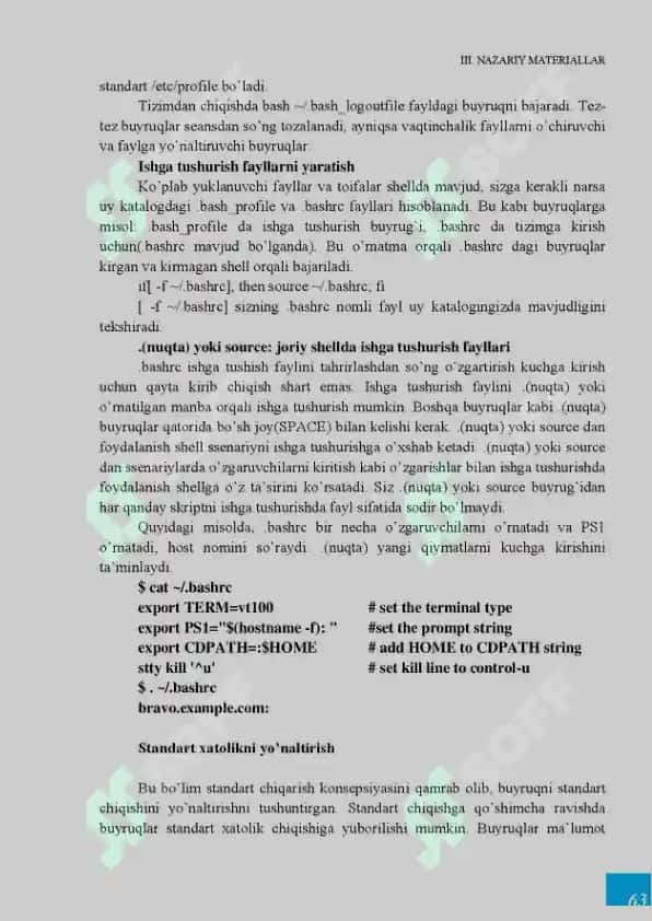 Shell komanda  qobig`ida ishlash 4