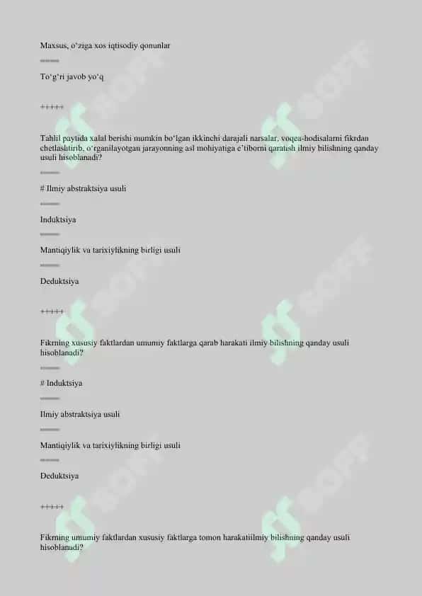 Iqtisodiyot nazariyasi 100ta test javoblari bilan 5