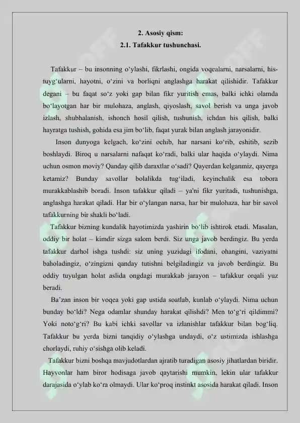 Tafakkurning mantiqiy shakllari va qonunlari. Referat 17 bet. 5