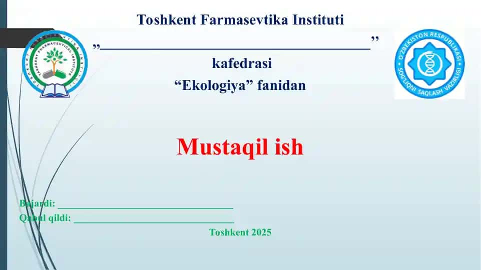 20. Qattiq maishiy chiqindilar, ularni qayta ishlash va ko’mish muammolari. Taqdimot 9 bet.