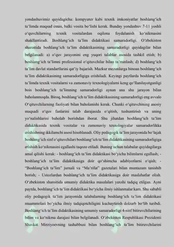 Boshlang‘ich sinf o‘qituvchisi sifatida o'qitishga kirish 7