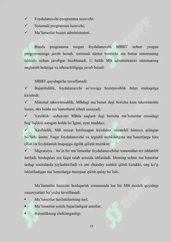 restoran ma'lumotlar bazasini loyihalash 8