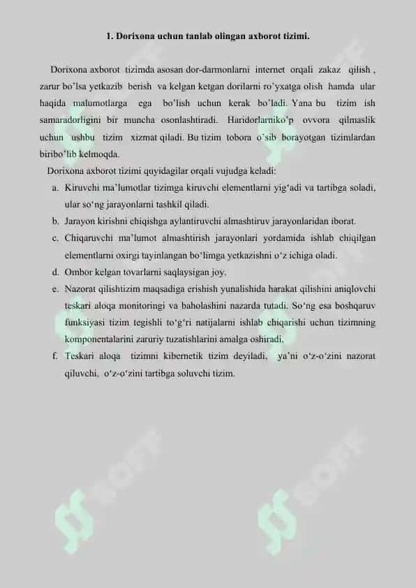 Dorixona tashkilotining axborot ishi. Referat 5 bet 2