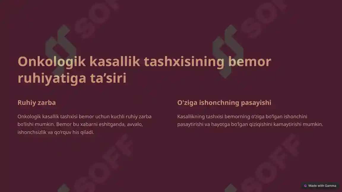 Onkologik kasalliklarda bemorlar psixologiyasi 2