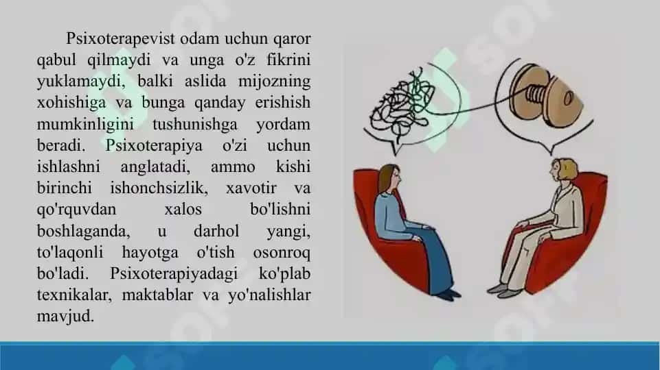 5. Bemorlarga psixoterapevtik ta'sir qilish usullari. Taqdimot 13 bet. 4
