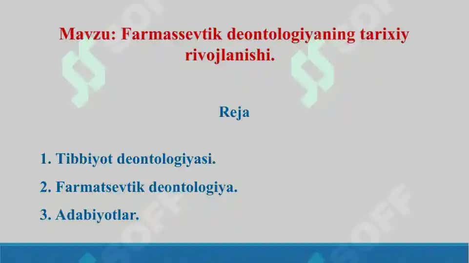 10. Farmatsevtik deontologiyaning tarixiy rivojlanishi. Taqdimot 11 bet 2