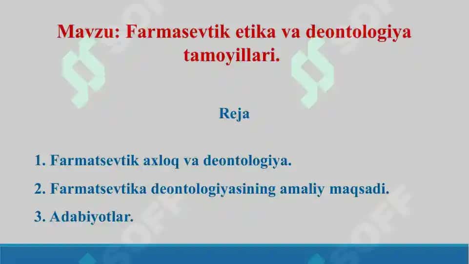 11. Farmasevtik etika va deontologiya tamoyillari. Taqdimot 11 bet 2