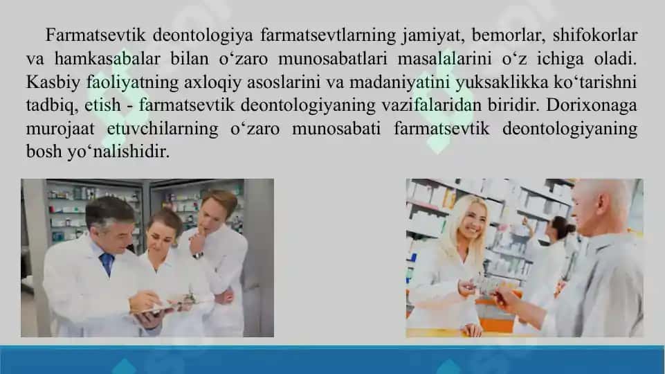 11. Farmasevtik etika va deontologiya tamoyillari. Taqdimot 11 bet 4