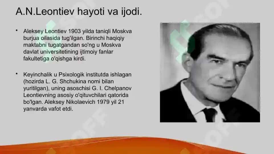 A.N.Leontiev asarlari shaxs va faoliyat muammosi 3