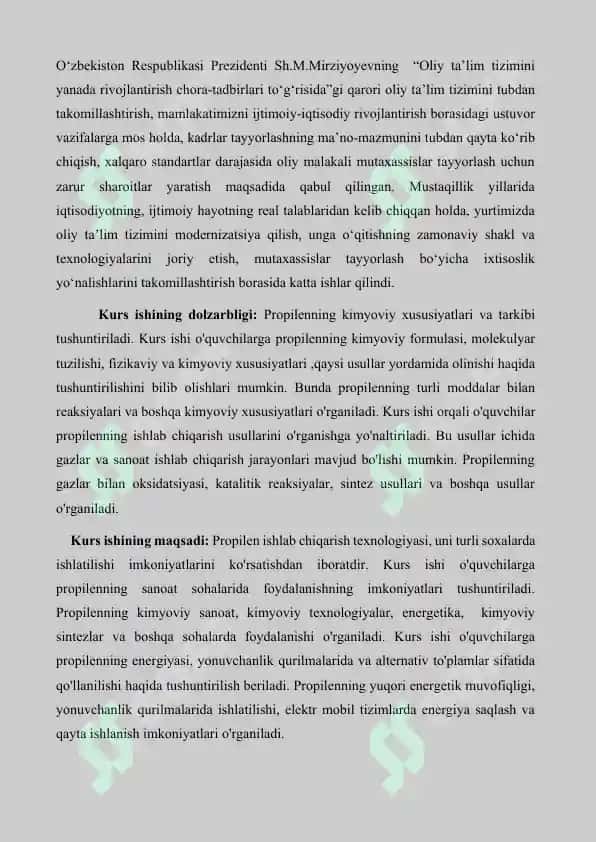 PROPİLEN İSHLAB CHİQARİSH TEXNOLOGİYASİ 4