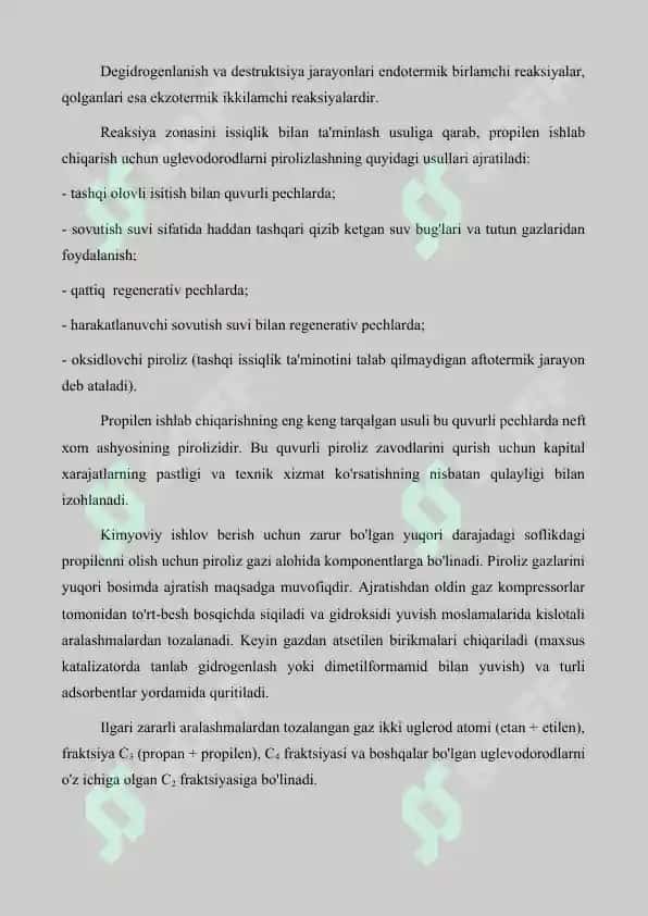 PROPİLEN İSHLAB CHİQARİSH TEXNOLOGİYASİ 7