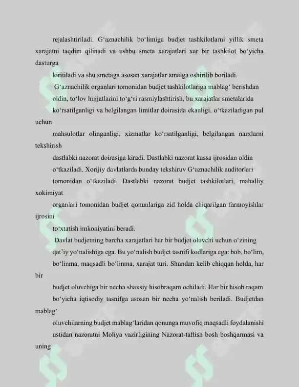 Davlat budjeti nazoratini amalga oshirishda G‘aznachilik tizimin 4