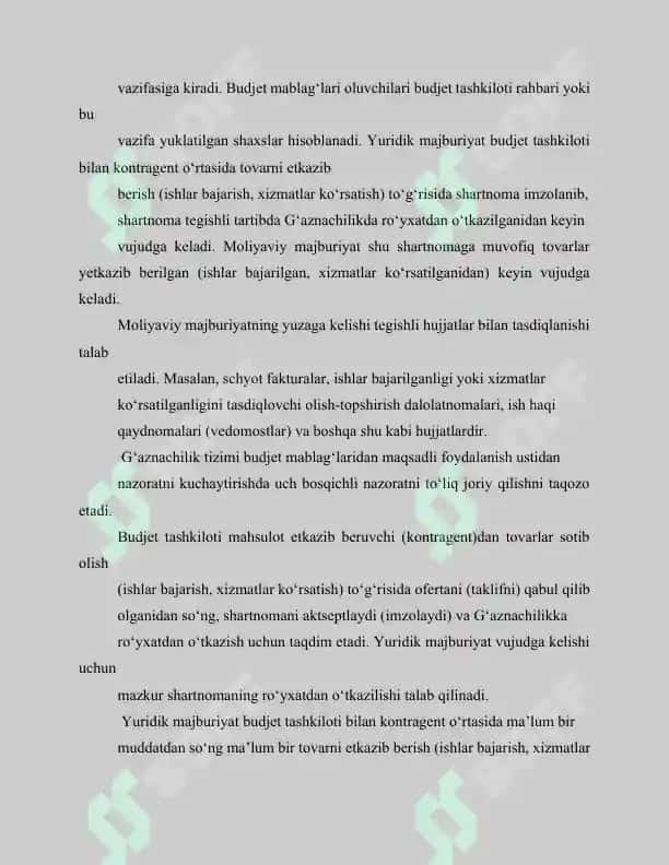 Davlat budjeti nazoratini amalga oshirishda G‘aznachilik tizimin 7