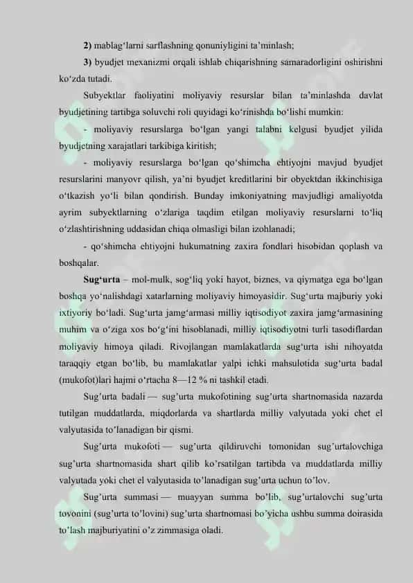 Davlat moliyasi va uning ahmiyati 5