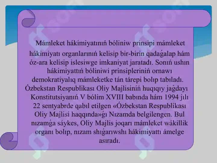 Ózbekstanda mámleket hákimiyatınıń  qáliplesiwi. Siyasiy reformalar 5