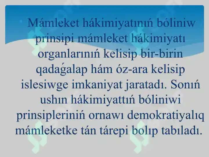 Ózbekstanda mámleket hákimiyatınıń  qáliplesiwi. Siyasiy reformalar 7
