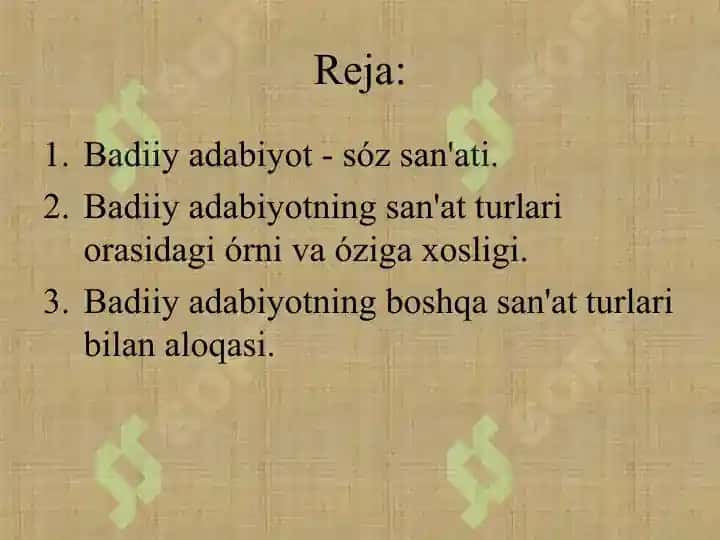 Badiiy adabiyot - sóz san'ati 2