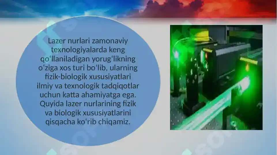 Lazer nurlarining fizik-biologik ta’siri 4