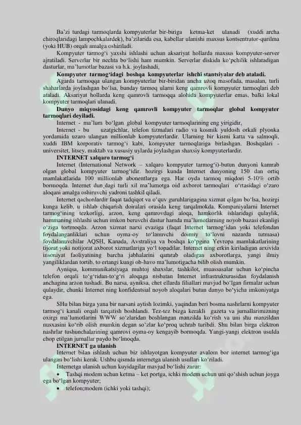 Kompyuter tarmoqlari va ularning turlari 2