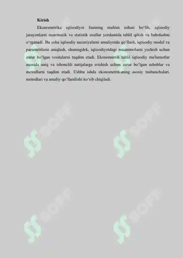 EKONOMETRIKA VA UNUNG ASOSLARI 3