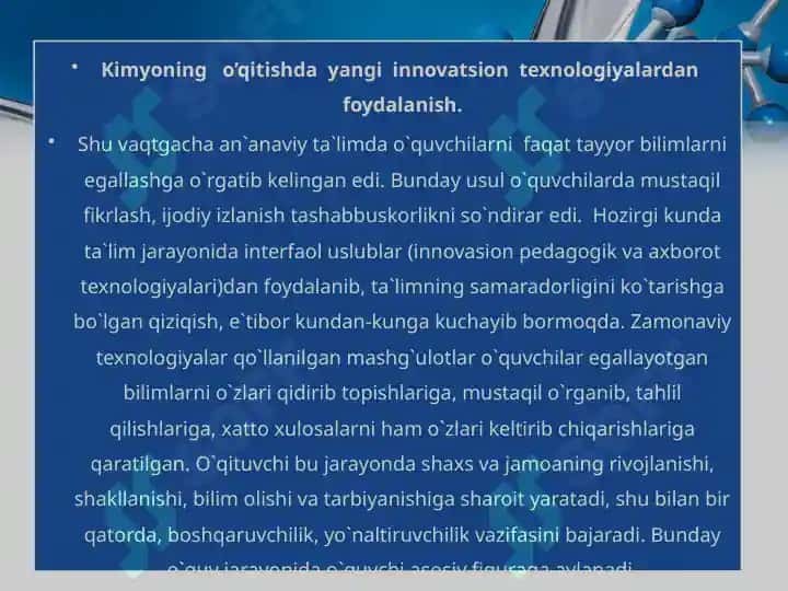 Elektrolitik dissotsialanish nazariyasi” bo’yicha  kompyuter darsini yaratish 2