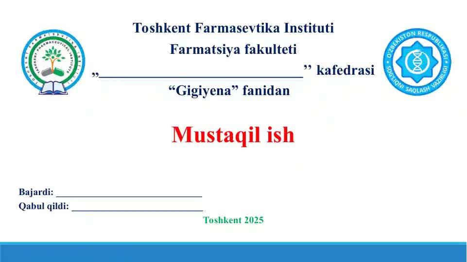 11. Galen preparatlari va tayyor dori preperatlarini ishlab chiqarishda salbiy ta’sir etuvchi asosiy omillar va ularning profilaktikasi. Taqdimot 10 bet.
