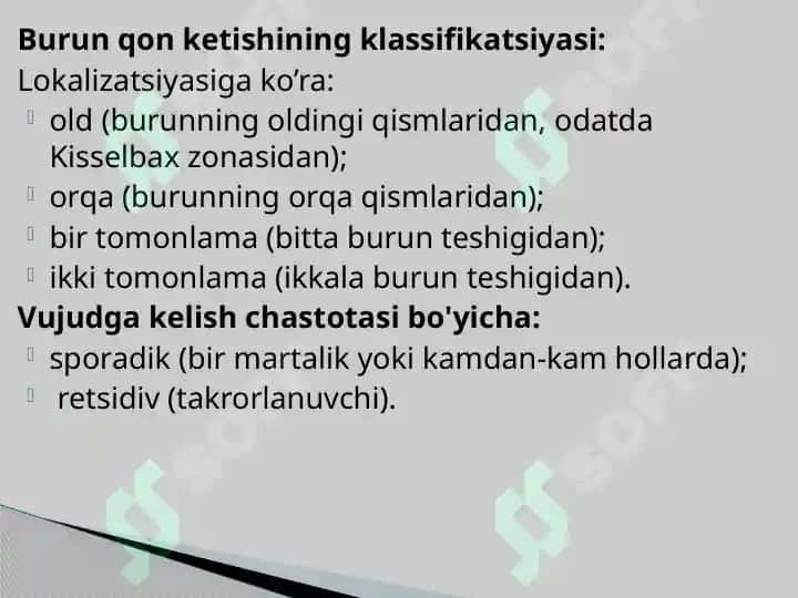 LOR a’zolarida qon ketish Mahalliy gemostaz uchun pereparatlar 8