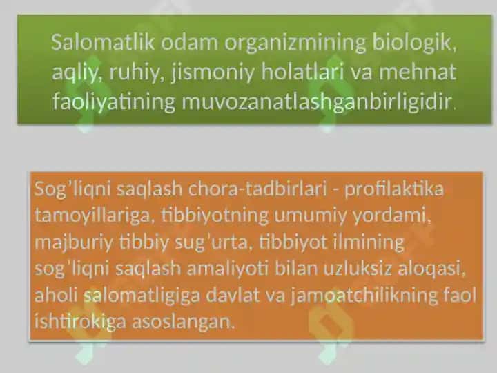 Davolash profilaktika muassalarining turlari va ularning faoliyatini tashkil etish 2