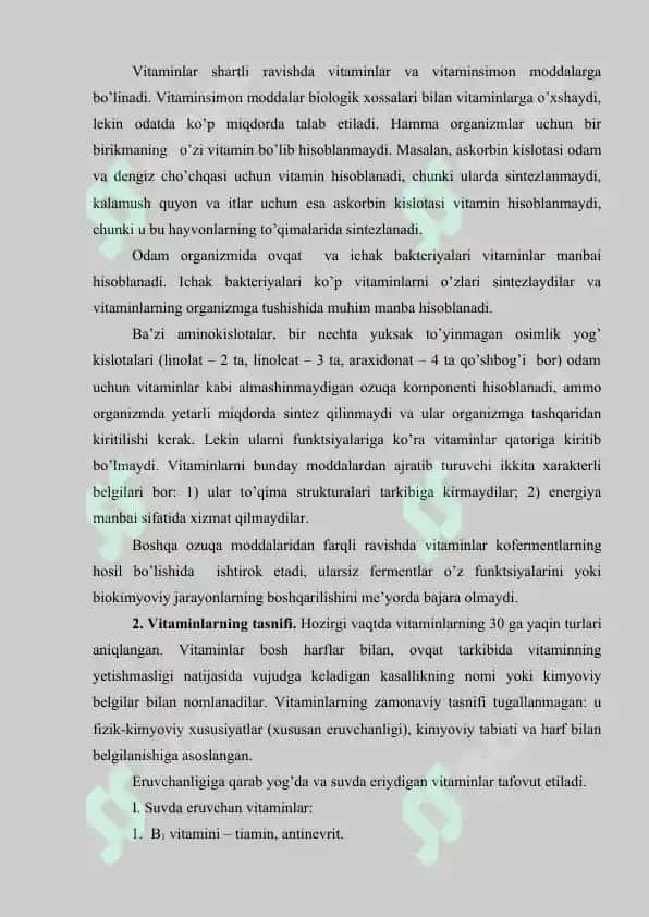Vitaminlarning ahamiyati.  Vitaminlarning N.I.Lunin tomonidan ochilishi 3