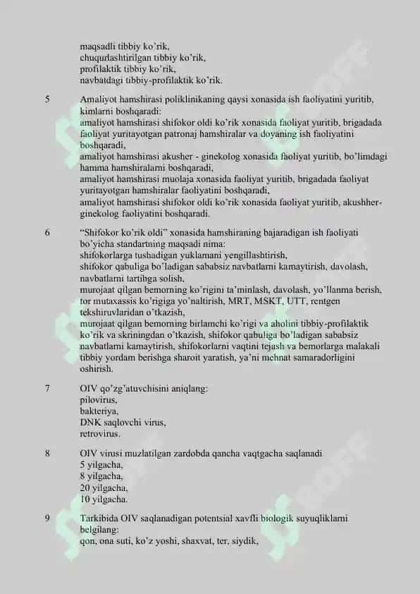 Patronaj Hamshiralar uchun ARGOS testlar 2