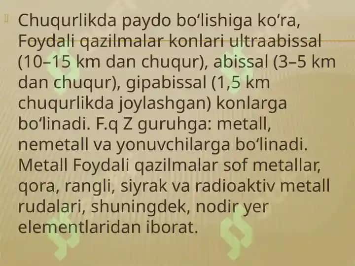 Yer osti boyliklari 2