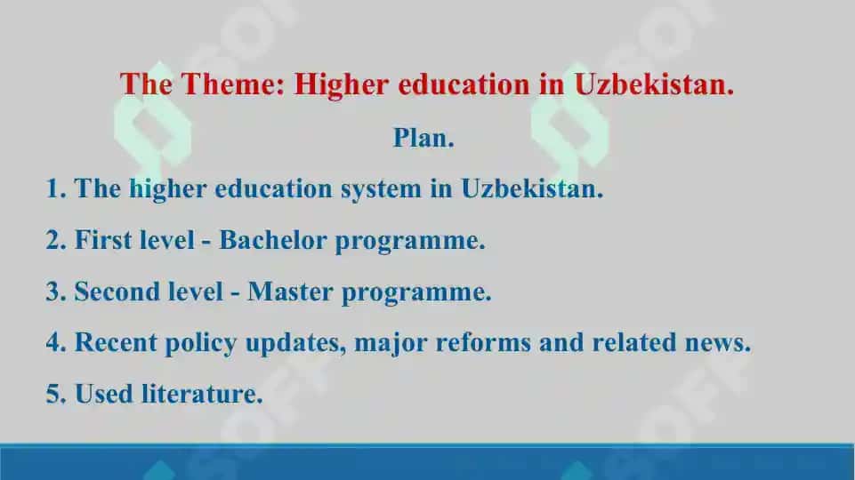 2.1. The Higher education in Uzbekistan. Taqdimot 13 bet 2