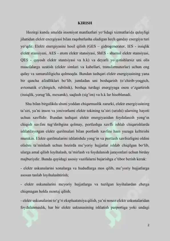 Ishlab chiqarish korxonalari elektr dvigatillarining yong’in xavfi rejimini modellashtirish 2