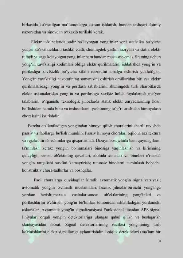 Ishlab chiqarish korxonalari elektr dvigatillarining yong’in xavfi rejimini modellashtirish 3