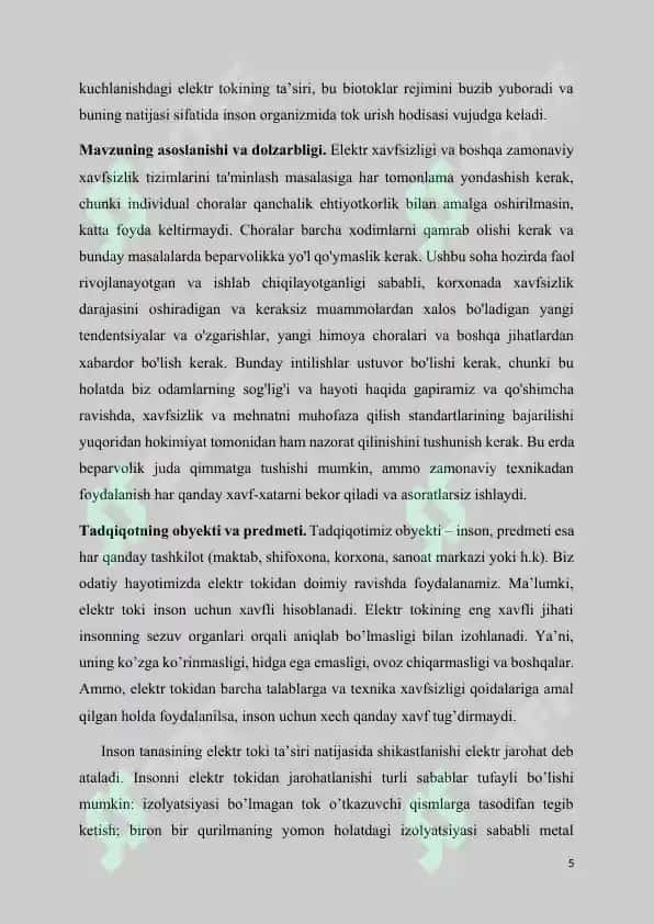 Ishlab chiqarish korxonalari elektr dvigatillarining yong’in xavfi rejimini modellashtirish 5