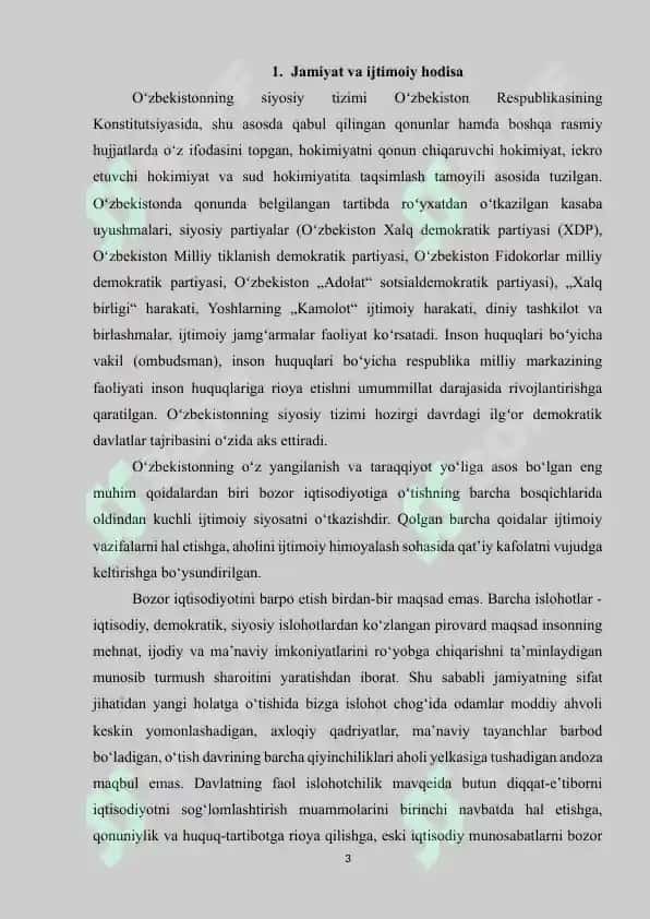 JAMIYATNING IJTIMOIY SOHASI VA DAVLATNING IJTIMOIY SIYOSAT 3