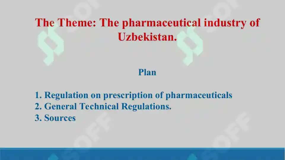 10.1. The pharmaceutical industry of Uzbekistan. Taqdimot 12 bet 2
