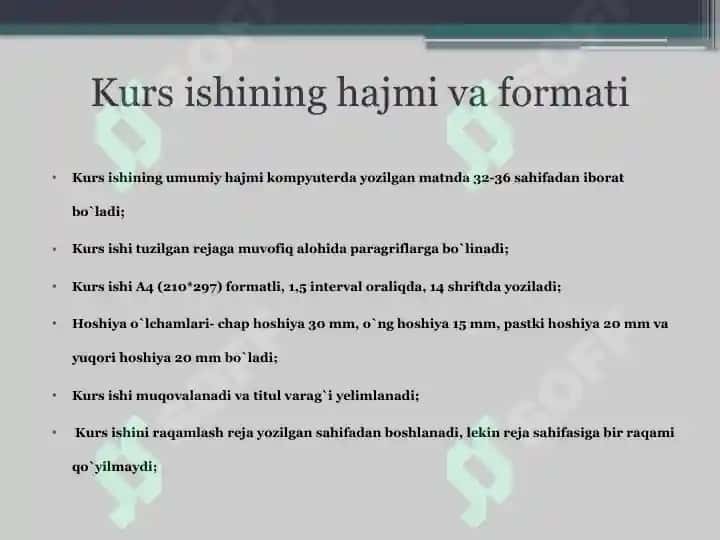 Kurs ishi me’yorlari 4