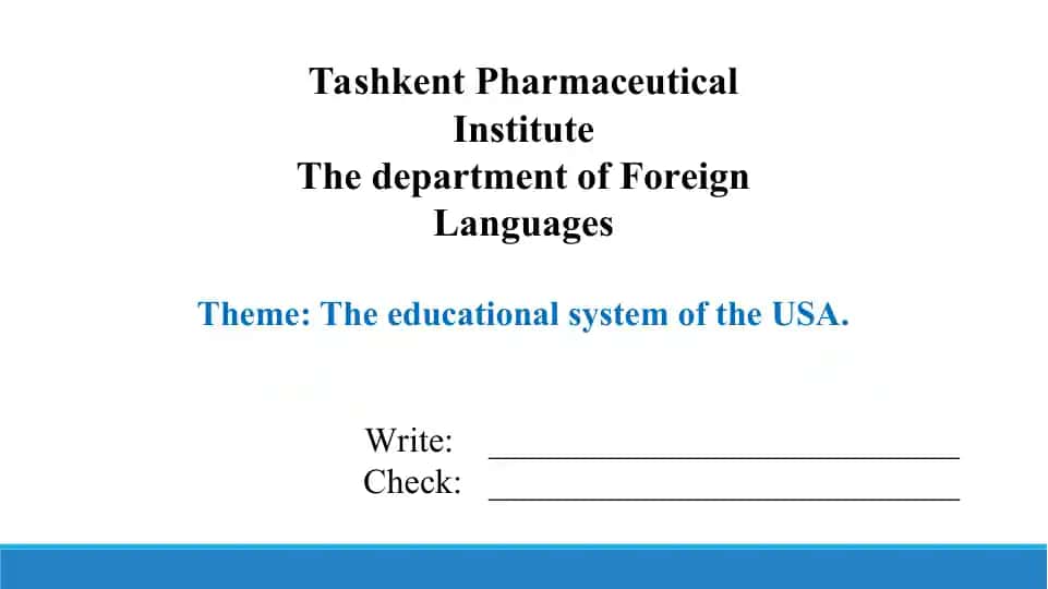 4.2. The educational system of the USA. Taqdimot 12 bet