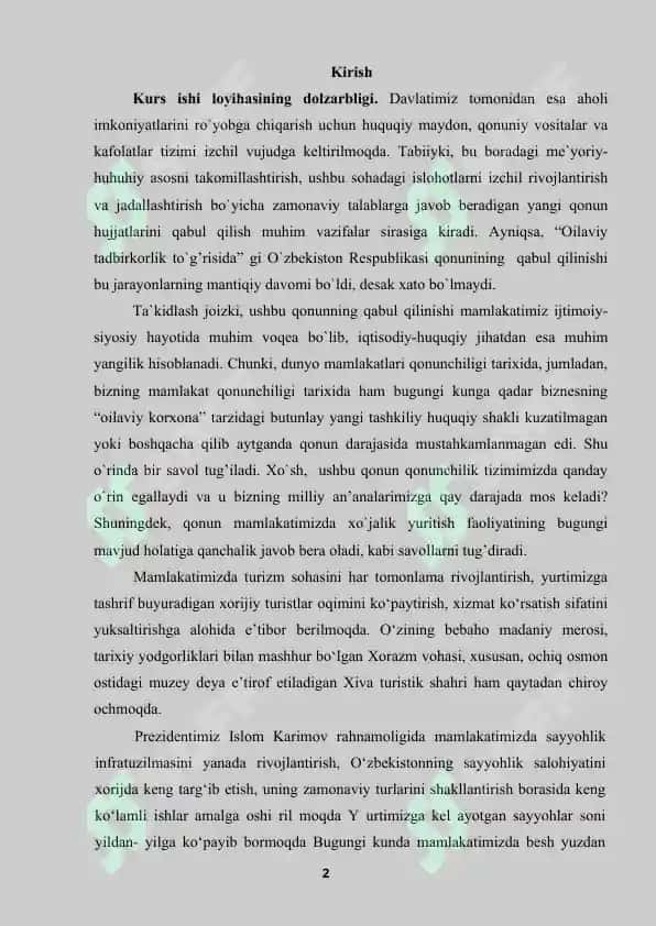 MEHMONXONALARDA XIZMAT KO’RSATISH TURLARI VA RIVOJLANISHI 2