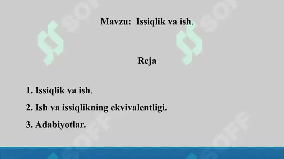 1.1. Issiqlik va ish. Taqdimot, 12 bet. 2