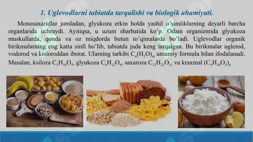 Monosaxaridlarning olinish usullari. Taqdimot 18 bet 3