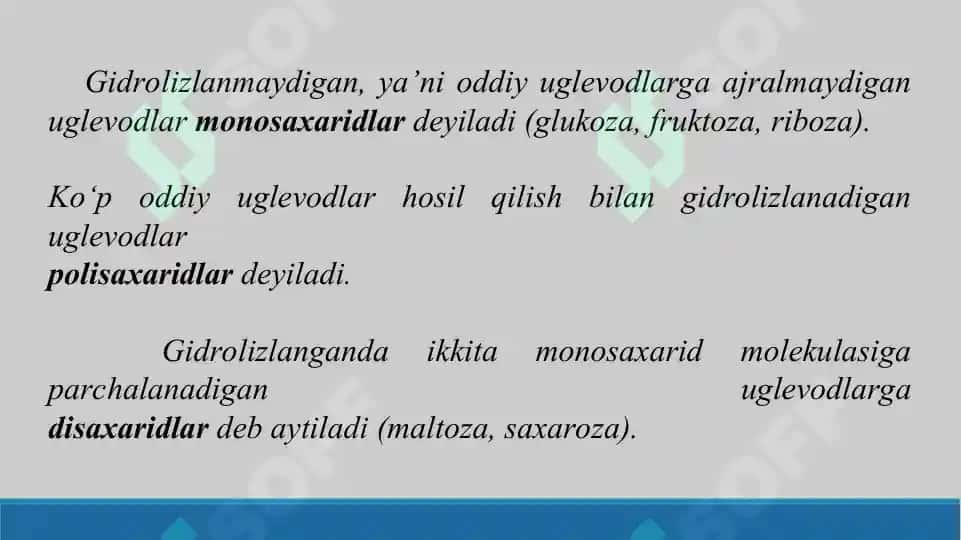 Monosaxaridlarning olinish usullari. Taqdimot 18 bet 5