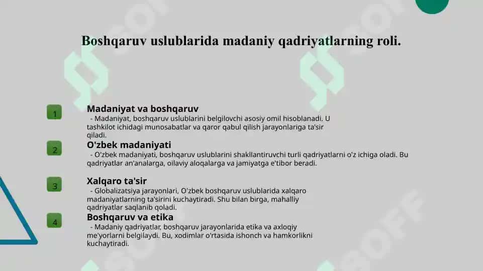 Boshqaruv uslublarining o`ziga xosligi 8